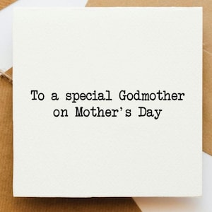 A una Madrina especial en tarjeta del día de la madre, tarjeta para madrina, Tarjeta del Día de la Madre, tarjeta para ella, padrino día de la madre,
