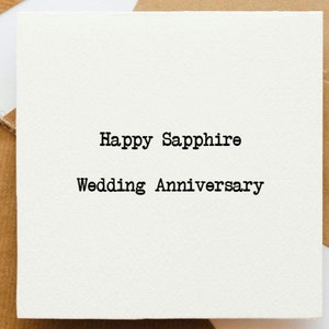 Biglietto per l'anniversario di matrimonio in zaffiro, biglietto per loro, felice anniversario, anniversario di matrimonio, 45° anniversario, biglietto di auguri, 45 anni