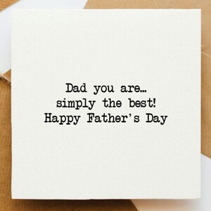 Gewoon de beste vader, Vaderdagkaart, kaart voor papa, stiefvader, wenskaart, kaart voor hem, papa, vader, als een vader, cadeau voor papa,