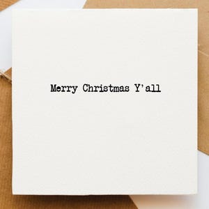 Merry Christmas Y'all kerstkaart, Amerika kerstkaart, kerstgroeten, kerstwensen, eenvoudige kerstkaart, kaart voor vrienden