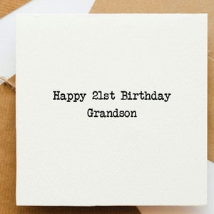 Joyeux 21e anniversaire carte de petit-fils, carte d'anniversaire, carte d'anniversaire de petit-enfant, carte d'anniversaire pour lui, carte pour petit-enfant, voeux d'anniversaire,