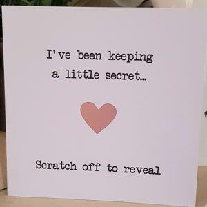 J'ai gardé un petit secret carte à gratter et révéler, cadeau surprise, carte à gratter, cadeau personnalisé, message secret, message caché,