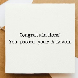 Biglietto di livello A, biglietto ben fatto, biglietto divertente, biglietto di congratulazioni, biglietto per lei, biglietto per lui, test superato, esami superati, abbandono scolastico,
