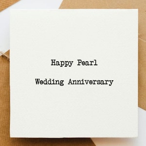 Carte d'anniversaire de mariage de perles, carte de voeux, carte pour eux, mariage de perles, joyeux anniversaire, carte d'anniversaire,