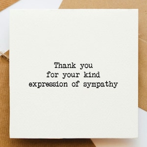 Merci pour votre aimable expression de sympathie carte de voeux, carte pour eux, carte de remerciement, funérailles, perte de quelqu'un, sympathie,