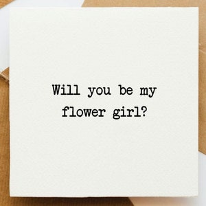Wil je mijn bloemenmeisje zijn, verloofd, huwelijksplanning, aanstaande bruid, kaart bloemenmeisje, huwelijksfeest, voorstelkaart bloemenmeisje,