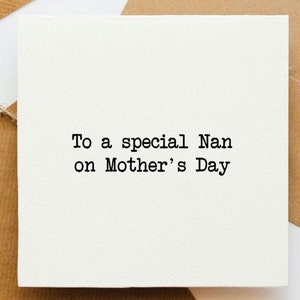 Para una Nan especial en la tarjeta del día de la Madre, tarjeta para la abuela, Tarjeta del Día de la Madre, tarjeta para ella, tarjeta de la abuela, tarjeta para la abuela,