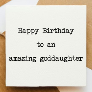 Goddaughter Birthday card, card for her, cute card, sweet card, Birthday card, God daughter, godparents,