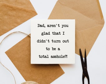 Funny Father's Day card, card for Dad, Father's Day Card, card for Father, cheeky fathers day card, silly fathers day card,