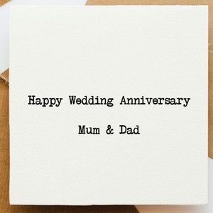 Biglietto per l'anniversario di matrimonio di mamma e papà, biglietto per loro, felice anniversario, anniversario di matrimonio, anniversario, biglietto di auguri, anniversario dei genitori,