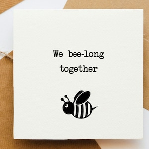 Biglietto insieme lungo l'ape, biglietto d'amore, biglietto per lei, biglietto per lui, biglietto romantico, biglietto di positività, biglietto edificante, biglietto di fan delle api, calabrone,