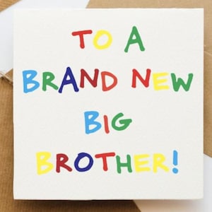 Tarjeta de hermano mayor, nuevo hermano, nueva incorporación a la familia, va a ser un hermano, llegada de un nuevo bebé, bienvenida a un nuevo bebé,