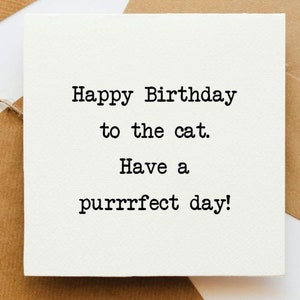 Carte d'anniversaire de chat, pour le chat, parfait anniversaire, pour le bébé en fourrure, pour l'animal de compagnie, joyeux anniversaire, animal de compagnie, pour le chat,