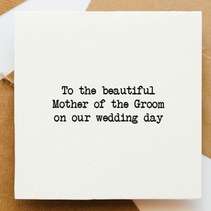 À la belle mère du marié sur notre carte de mariage, carte pour maman, carte de mère du marié, carte de marié à maman,