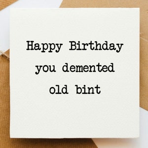 Ancienne carte d'anniversaire démente, carte pour lui, carte pour elle, carte pour ami, carte drôle, carte effrontée, carte grossière, anniversaire drôle