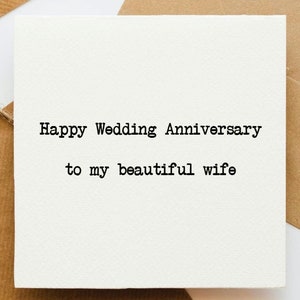 Tarjeta de aniversario de boda de esposa, tarjeta de felicitación, tarjeta para ella, feliz aniversario, tarjeta de aniversario, para mi esposa, aniversario de bodas, amor,