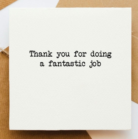 Thank You for Doing a Fantastic Job, Thank You Card, With Thanks