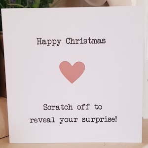 Biglietto gratta e rivela di Natale, regalo a sorpresa, biglietto gratta e vinci, regalo personalizzato, messaggio segreto, rivelazione regalo, regalo di Natale,