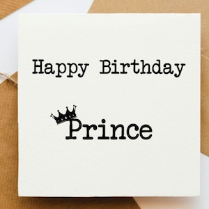 Happy Birthday Prinz, Karte für Ihn, süße Geburtstagskarte, Geburtstagskarte, Karte für Freund, Karte für Sohn, Karte für Freund und Mann