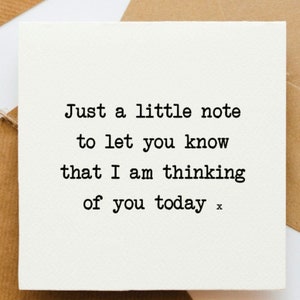 Ich denke an dich heute Karte, positive Karte, Karte für sie, Karte für ihn, Karte für Freund, Positivitätskarte, positive Karte