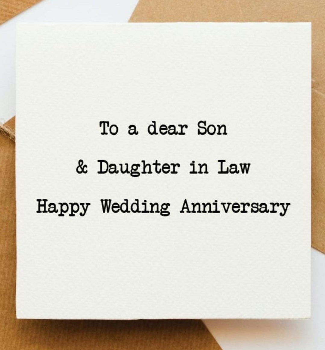 Son and Daughter in Law Anniversary Card, Card for Them, Happy ...