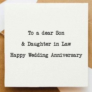 Biglietto di anniversario per figlio e nuora, biglietto per loro, felice anniversario, anniversario di matrimonio, anniversario di famiglia,