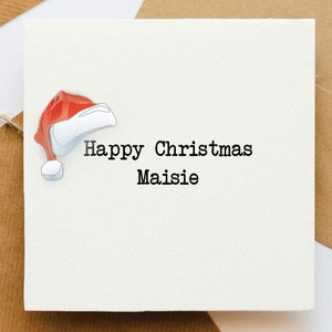Gepersonaliseerde kerstkaart voor kinderen, kerstmutskaart, kerstman, wenskaart, gepersonaliseerde kaart, blanco kaart, kaart voor kind