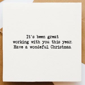 Carte de Noël d'un collègue de travail, carte de Noël d'un employé, carte de voeux de Noël, Noël d'un membre du personnel,