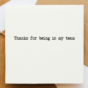 Danke, dass Sie in meiner Teamkarte sind, Rekrutierungskarte, Karte für Kollegen, Beschäftigung, neuer Starter, neuer Job, freie Situationen, Unternehmenskarte,