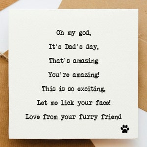 Father&#39;s Day card from the dog, card for Dad, Father&#39;s Day Card, card for Father, funny card, cheeky fathers day card, from the fur baby,