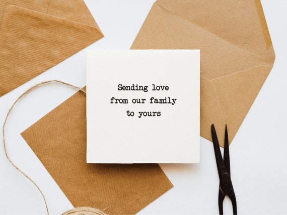 Sending Love From Our Family To Yours Card Thinking Of You Etsy