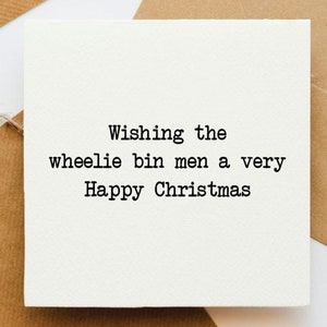 Prullenbak mannen kerstkaart, wenskaart, kerstgroeten, bedankt, vuilnisophaler, afvalverwerking,