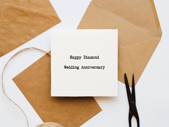 Diamond Wedding Anniversary Card Card for Them Happy | Etsy