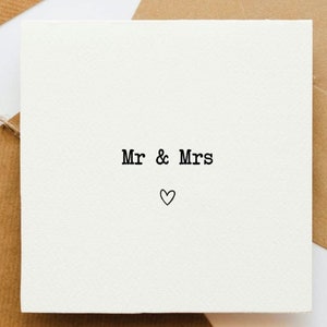 Biglietto Mr e Mrs, biglietto di nozze, sposa e sposo, giorno del matrimonio, regalo di nozze, marito e moglie, biglietto per loro, congratulazioni,