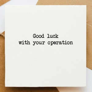 Carte porte-bonheur pour opération, penser à vous, aller à l'hôpital, guérir rapidement, avoir une opération, rester à l'hôpital, meilleurs voeux,