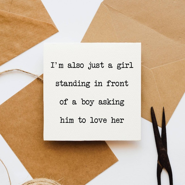 Notting Hill film quote card, greetings card, movie quote, flirting, card for him, friend, love, dating, relationship, romantic card