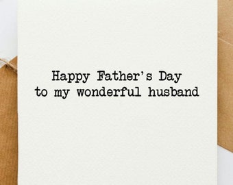 以下が含まれることがあります： 「Happy Father's Day to my wonderful husband.」と黒文字で書かれた白いカード