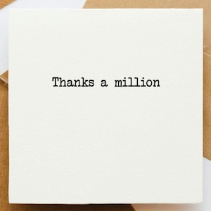 Carte Merci un million, carte pour elle, carte pour lui, carte pour remerciements, carte pour eux, carte de remerciement