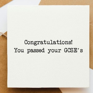 Carte GCSE, carte bravo, carte amusante, carte de félicitations, carte pour elle, carte pour lui, examen réussi, réussite aux examens, carte GCSE réussie