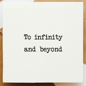 Biglietto per l'infinito e oltre, biglietto d'auguri, biglietto con citazione del film, biglietto divertente, biglietto per lui, biglietto per lei, Toy Story, fan del cinema,