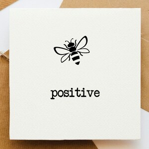 Carte positive abeille, carte de voeux, carte positive, carte pour elle, carte pour lui, carte optimiste, carte pense à vous, bourdon, carte gentille,