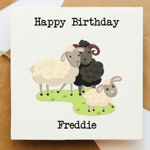 Biglietto di compleanno a tema pecora, biglietto di auguri per bambini, biglietto di compleanno, biglietto di auguri, biglietto personalizzato, compleanno del bambino,
