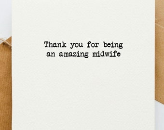 Midwife thank you card, amazing midwife, midwife appreciation, card for a midwife,