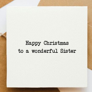 Zusterkerstkaart, kerstgroeten, kerstwensen, eenvoudige kerstkaart, klaar om te posten, zus, kaart voor zus,