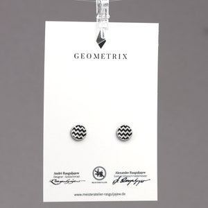 runder Ohrstecker in 925 Sterlingsilber handgemacht v Muster, love and friendship symbol, das perfekte Geschenk für Sie, geometrix