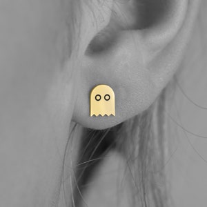 kleine Geister Ohrstecker - 14K massiv Goldschmuck, minimalistischer Schmuck, elegante Ohrstecker, schönes Geschenk