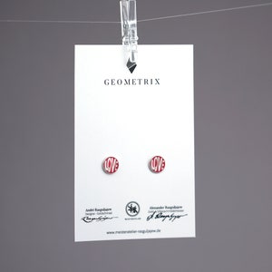 Liebe love Ohrstecker in 925 Sterlingsilber, love and friendship symbol, das perfekte Geschenk für Sie, geometrix
