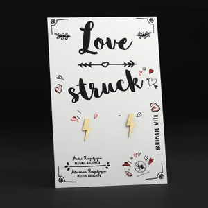 Blitz Ohrstecker 925 Sterlingsilber, love and friendship symbol, das perfekte Geschenk für Sie mit süßem Spruch