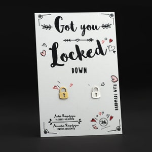 Schloss Ohrstecker 925 Sterlingsilber handgemacht, love and friendship symbol, das perfekte Geschenk für Sie mit süßem Spruch