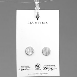 runder Ohrstecker 925 Sterlingsilber Holz Linien Optik Muster, love and friendship symbol das perfekte Geschenk für Sie, geometrix